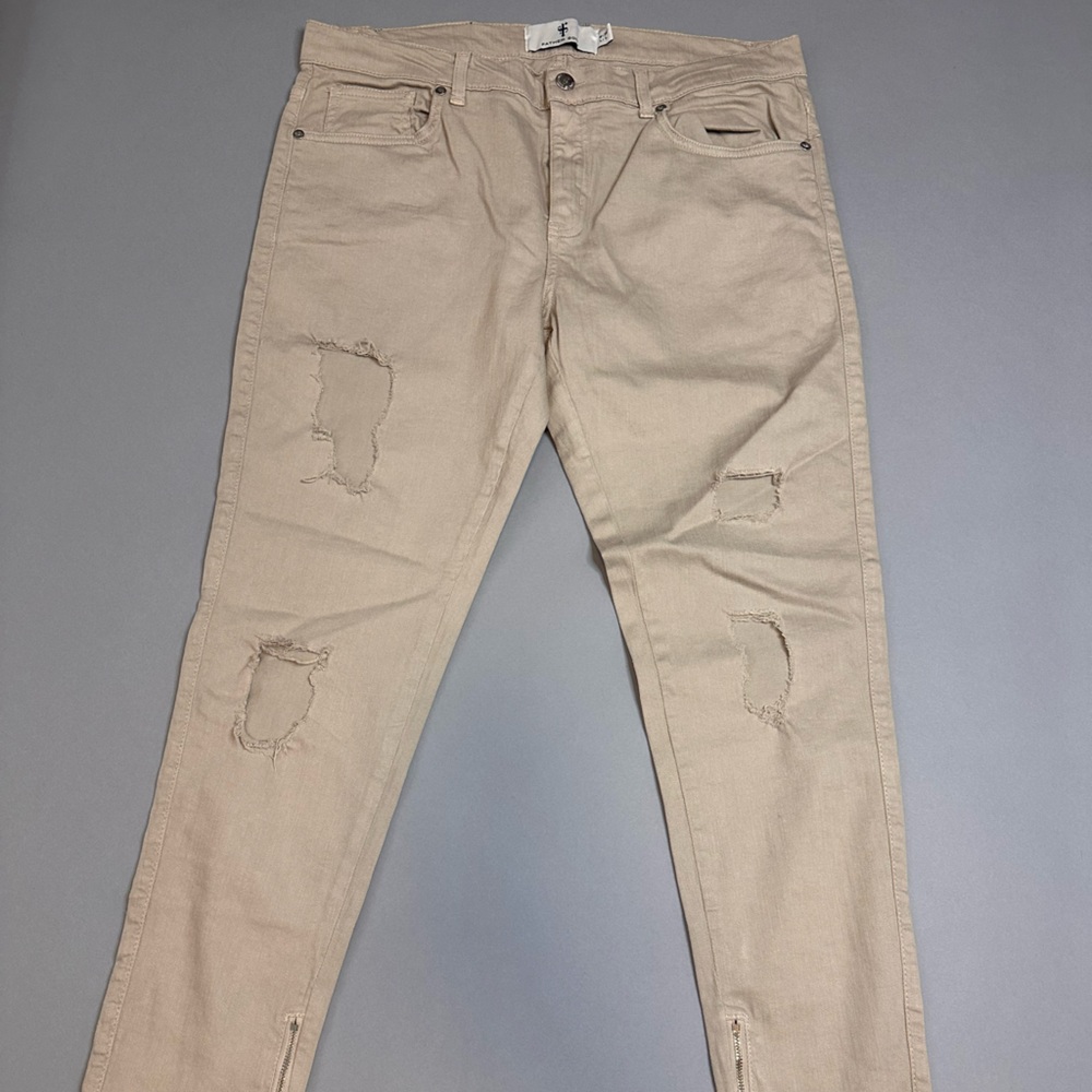 Father Sons Distressed Beige Jeans Mens size 36